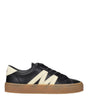 Moncler Black Leather Low Tops