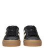 Moncler Black Leather Low Tops