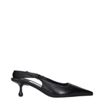 Jimmy Choo Black Leather Flat Sandals
