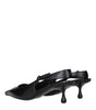 Jimmy Choo Black Leather Flat Sandals