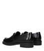 Prada Black Leather Slip-On Loafers