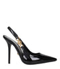 Versace Black Leather High Heel Pumps