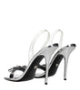 Versace Gray Leather Stiletto Heels Sandals
