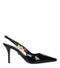 Versace Black Leather High Heel Pumps
