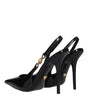 Versace Black Leather High Heel Pumps