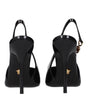 Versace Black Leather High Heel Pumps