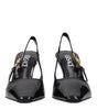 Versace Black Leather High Heel Pumps