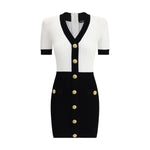 Balmain Braided pattern midi Dress