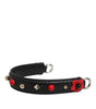Dolce & Gabbana Black Embellished Leather Bag Handle Women Shoulder Strap