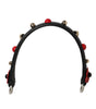 Dolce & Gabbana Black Embellished Leather Bag Handle Women Shoulder Strap