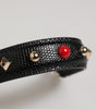 Dolce & Gabbana Black Embellished Leather Bag Handle Women Shoulder Strap
