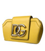 Dolce & Gabbana Yellow Smooth Leather DG Logo Clutch Crossbody Case Bag