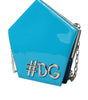 Dolce & Gabbana Blue Patent Leather Hashtag DG Shoulder Chain Flap Bag