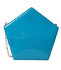 Dolce & Gabbana Blue Patent Leather Hashtag DG Shoulder Chain Flap Bag