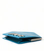 Dolce & Gabbana Blue Patent Leather Hashtag DG Shoulder Chain Flap Bag