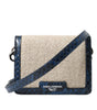 Dolce & Gabbana Beige Raffia Blue Leather Trim Mini Shoulder Purse Crossbody Bag