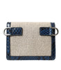 Dolce & Gabbana Beige Raffia Blue Leather Trim Mini Shoulder Purse Crossbody Bag