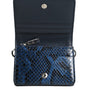 Dolce & Gabbana Beige Raffia Blue Leather Trim Mini Shoulder Purse Crossbody Bag