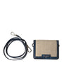 Dolce & Gabbana Beige Raffia Blue Leather Trim Mini Shoulder Purse Crossbody Bag