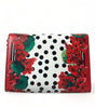 Dolce & Gabbana Red Floral Polka Dot Print Leather Chain DG Logo Shoulder  Bag