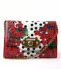 Dolce & Gabbana Red Floral Polka Dot Print Leather Chain DG Logo Shoulder  Bag