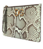 Dolce & Gabbana Verde Acqua Exotic Leather Gold DG Logo Clutch Borse Bag