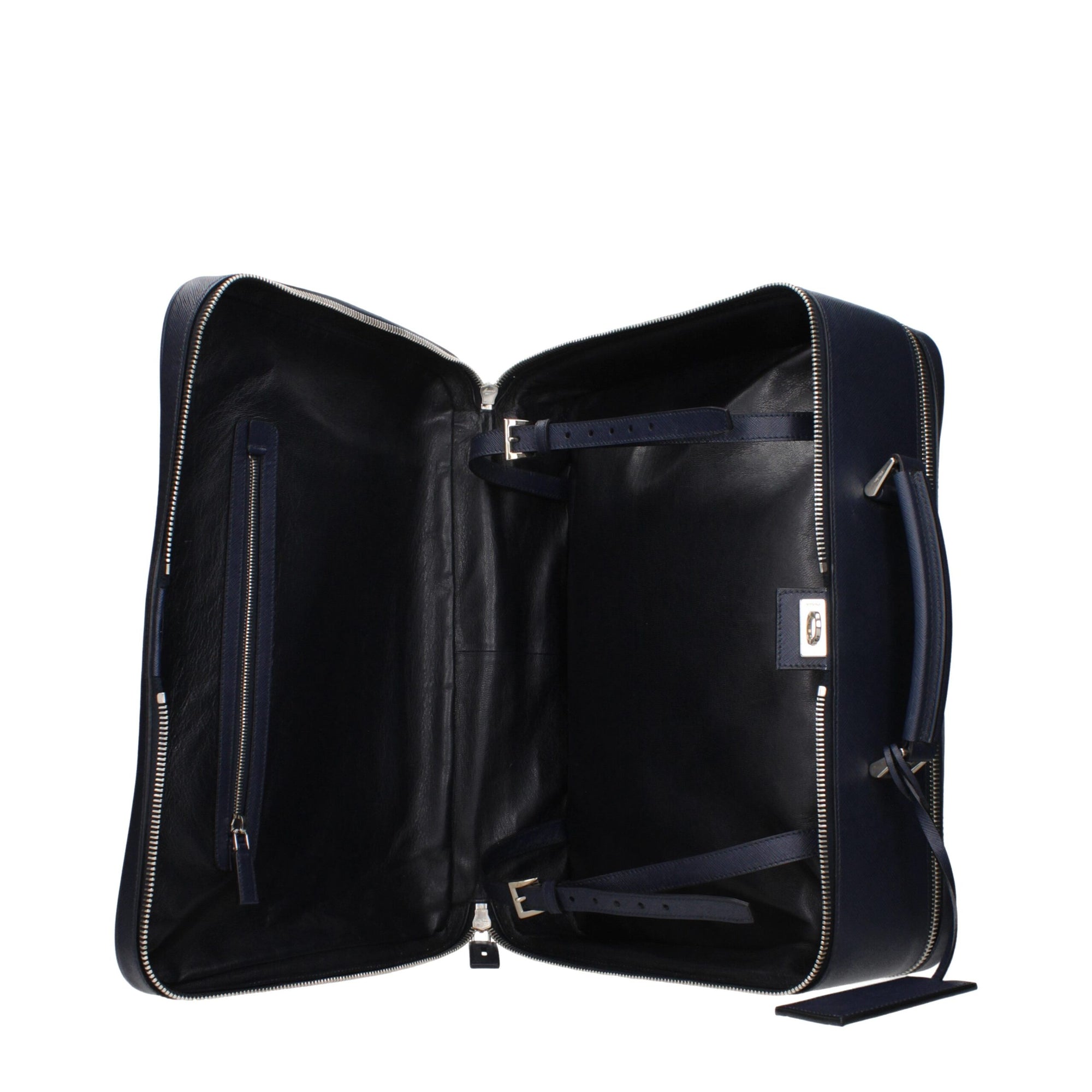 Prada Blue Leather Luggage And Travel