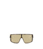 Alexander McQueen Havana T-Bar Visor Sunglasses