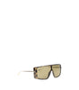Alexander McQueen Havana T-Bar Visor Sunglasses
