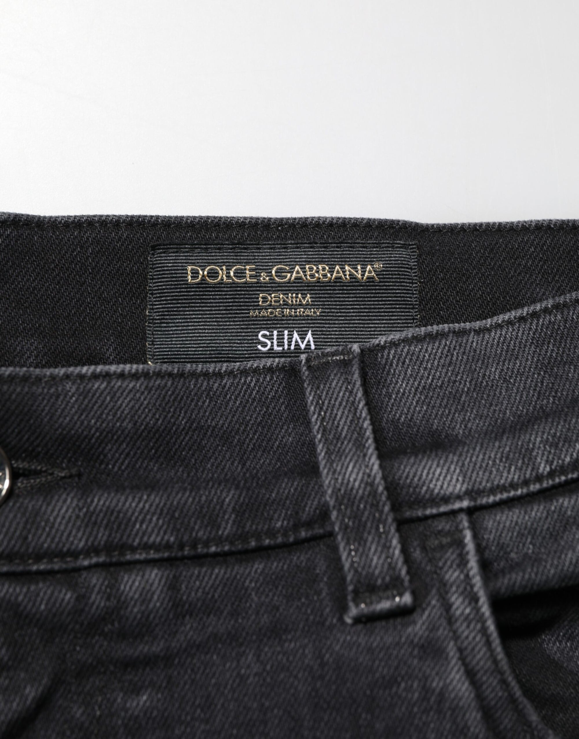 Dolce & Gabbana Black Slim Fit Stretch Men Denim Pants Jeans
