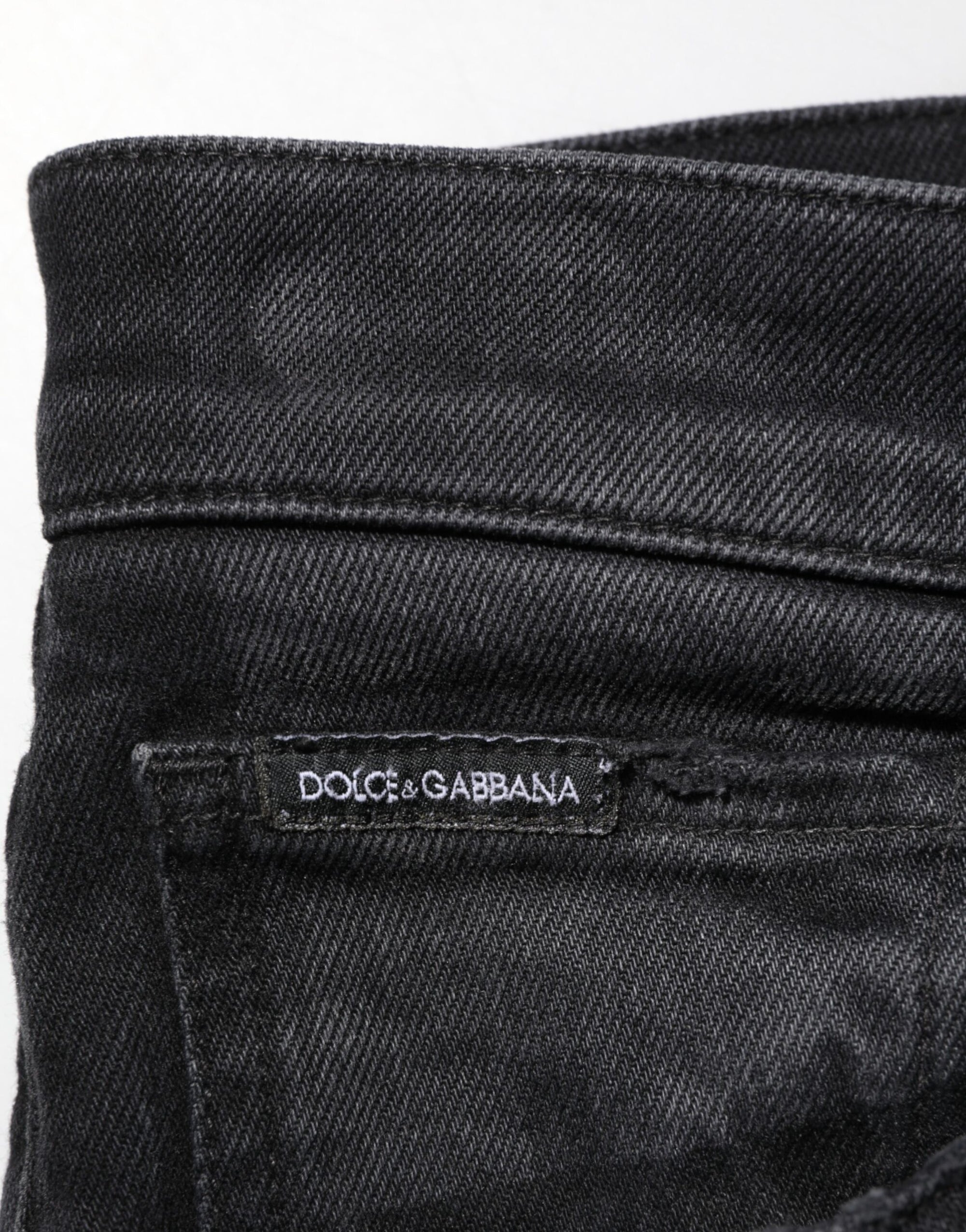 Dolce & Gabbana Black Slim Fit Stretch Men Denim Pants Jeans