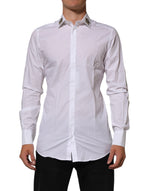 Dolce & Gabbana White Crown Collared GOLD Formal Dress  Shirt