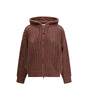Brunello Cucinelli Balloon Net Embroidery Cardigan in cashmere with a hood