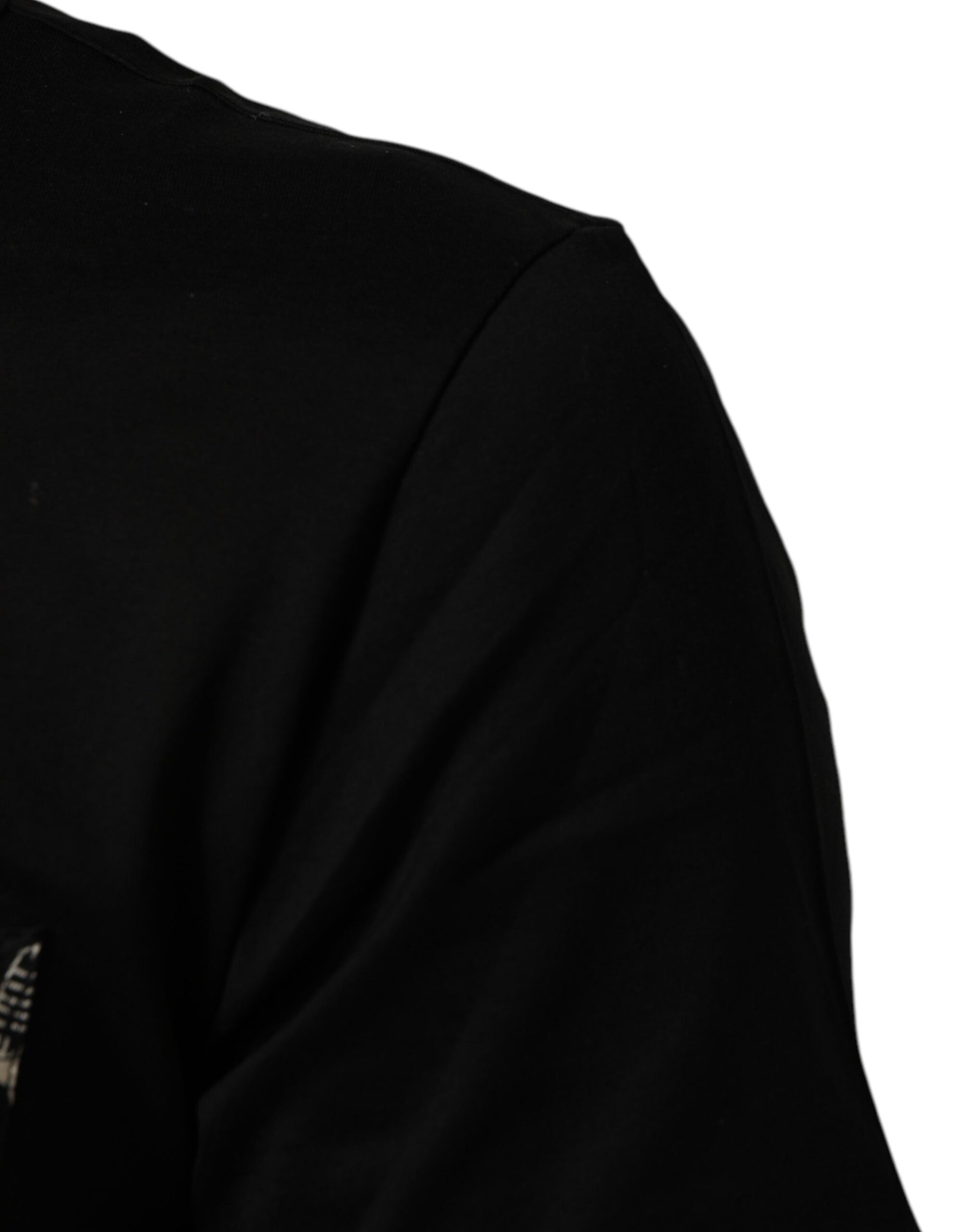 Dolce & Gabbana Black Musical Print Cotton Crew Neck T-shirt