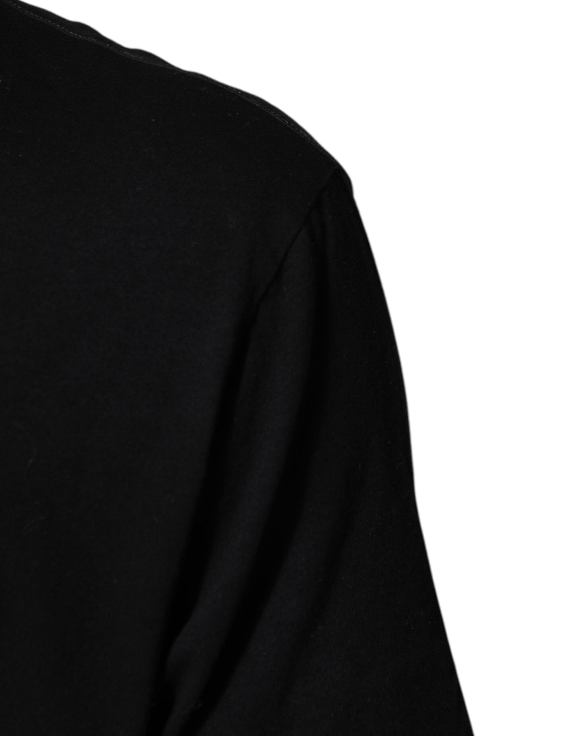 Dolce & Gabbana Black Musical Print Cotton Crew Neck T-shirt