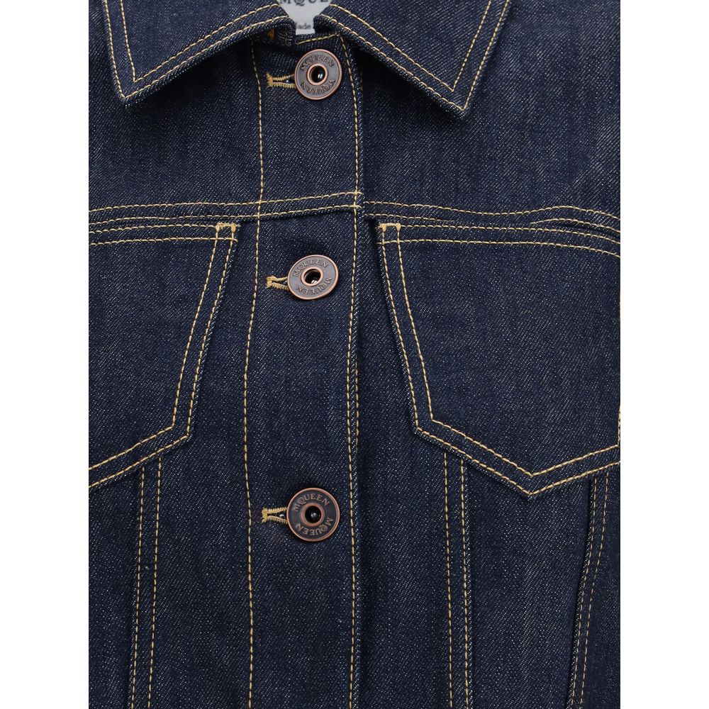 Alexander McQueen Denim Jacket with pointed shoulders