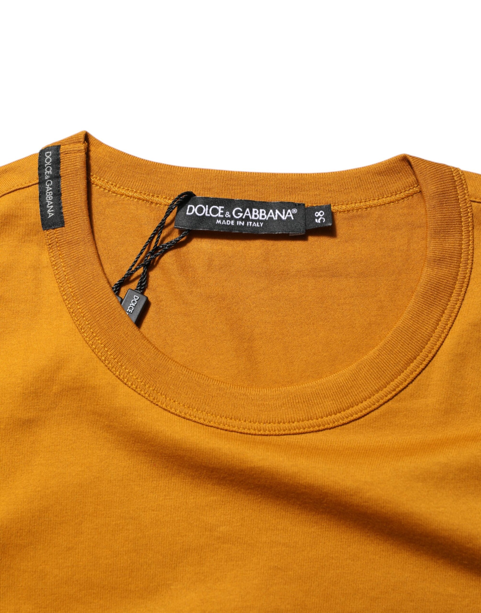 Dolce & Gabbana Golden Brown Crew Neck Short Sleeve T-shirt