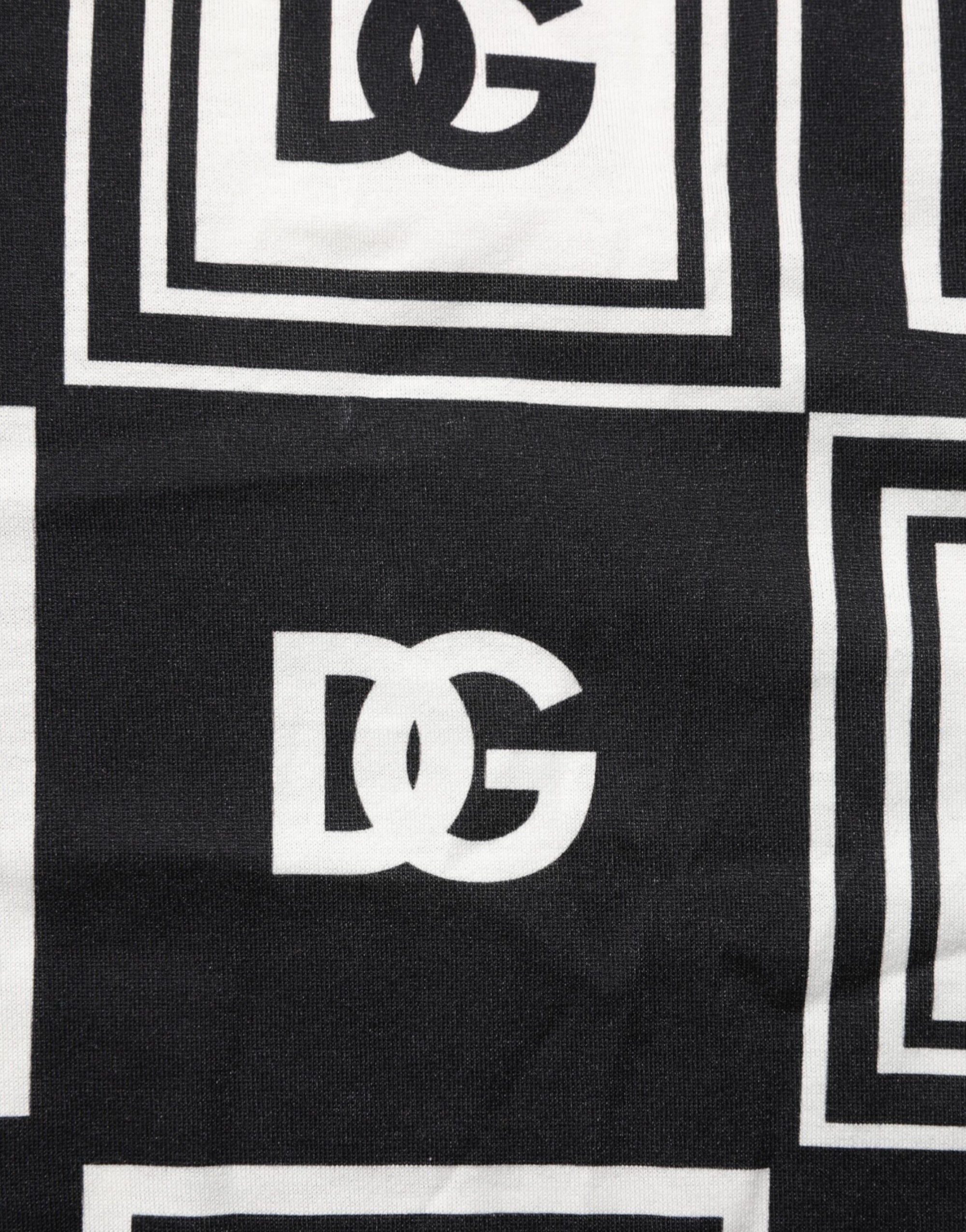 Dolce & Gabbana Black Logo Monogram Cotton Crew Neck T-shirt
