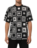 Dolce & Gabbana Black Logo Monogram Cotton Crew Neck T-shirt