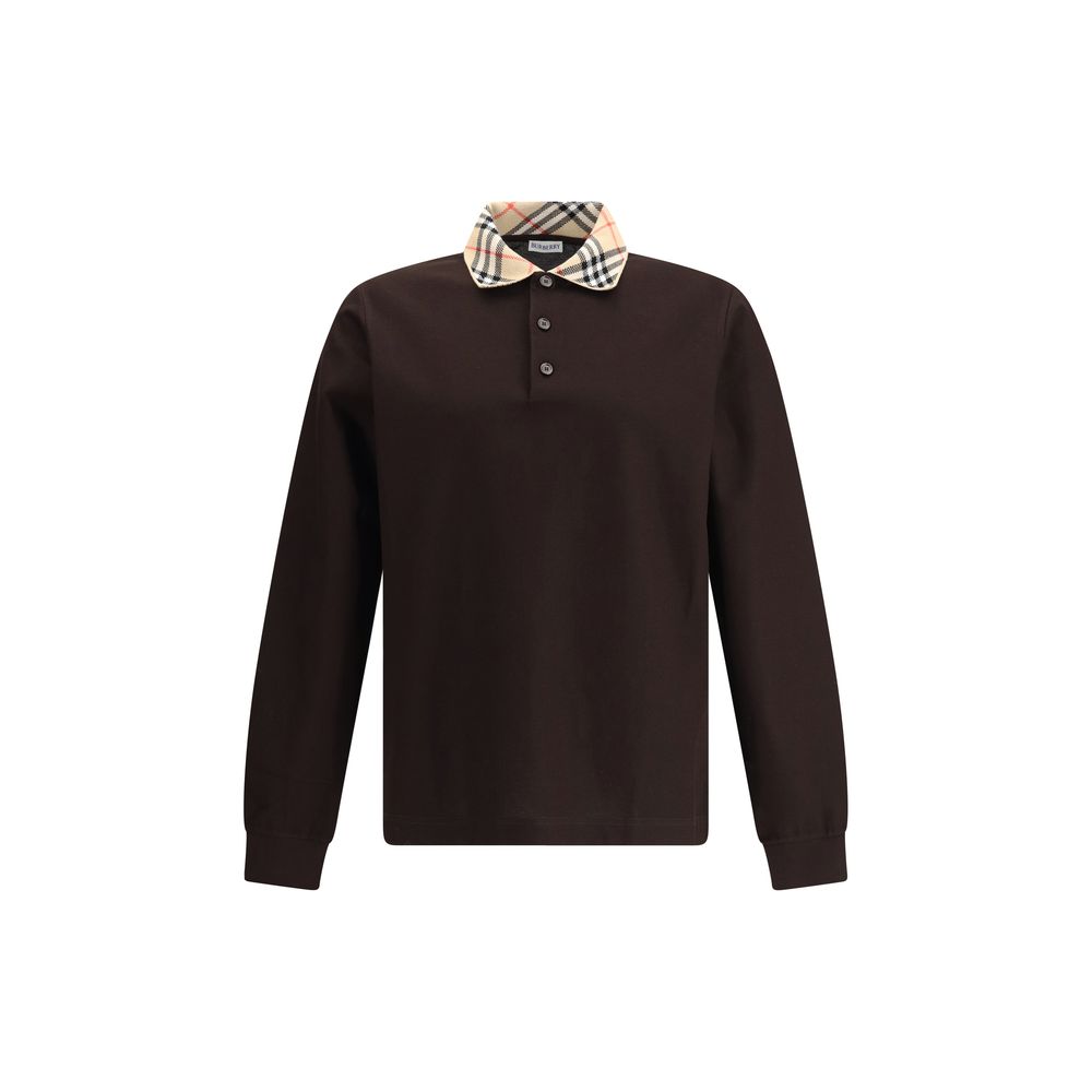 Brown piqué polo by Burberry