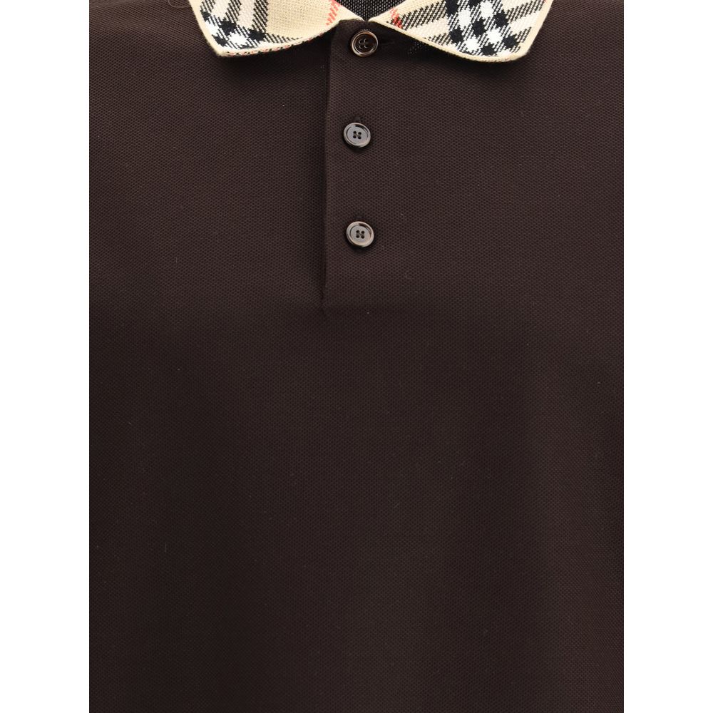 Brown piqué polo by Burberry