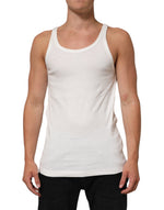 Dolce & Gabbana White Sleeveless Round Neck Tank T-shirt