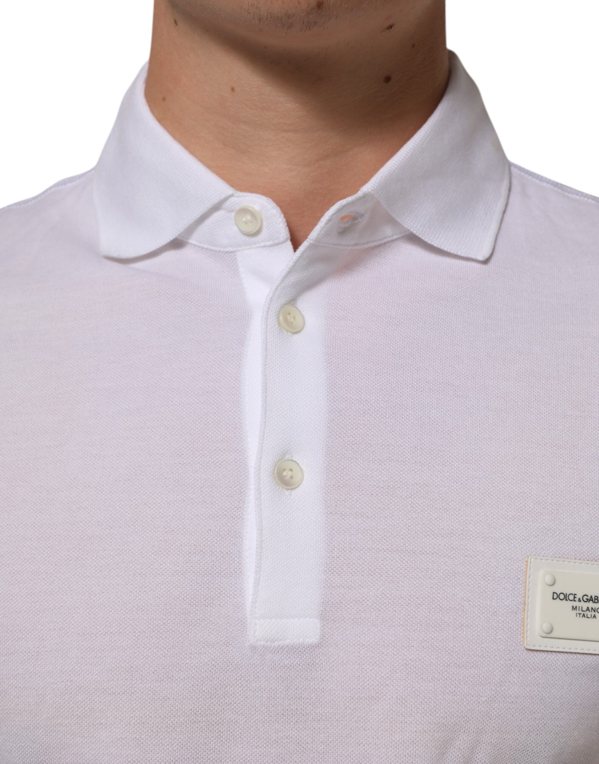 Dolce & Gabbana White Collared Short Sleeves Polo Men T-shirt