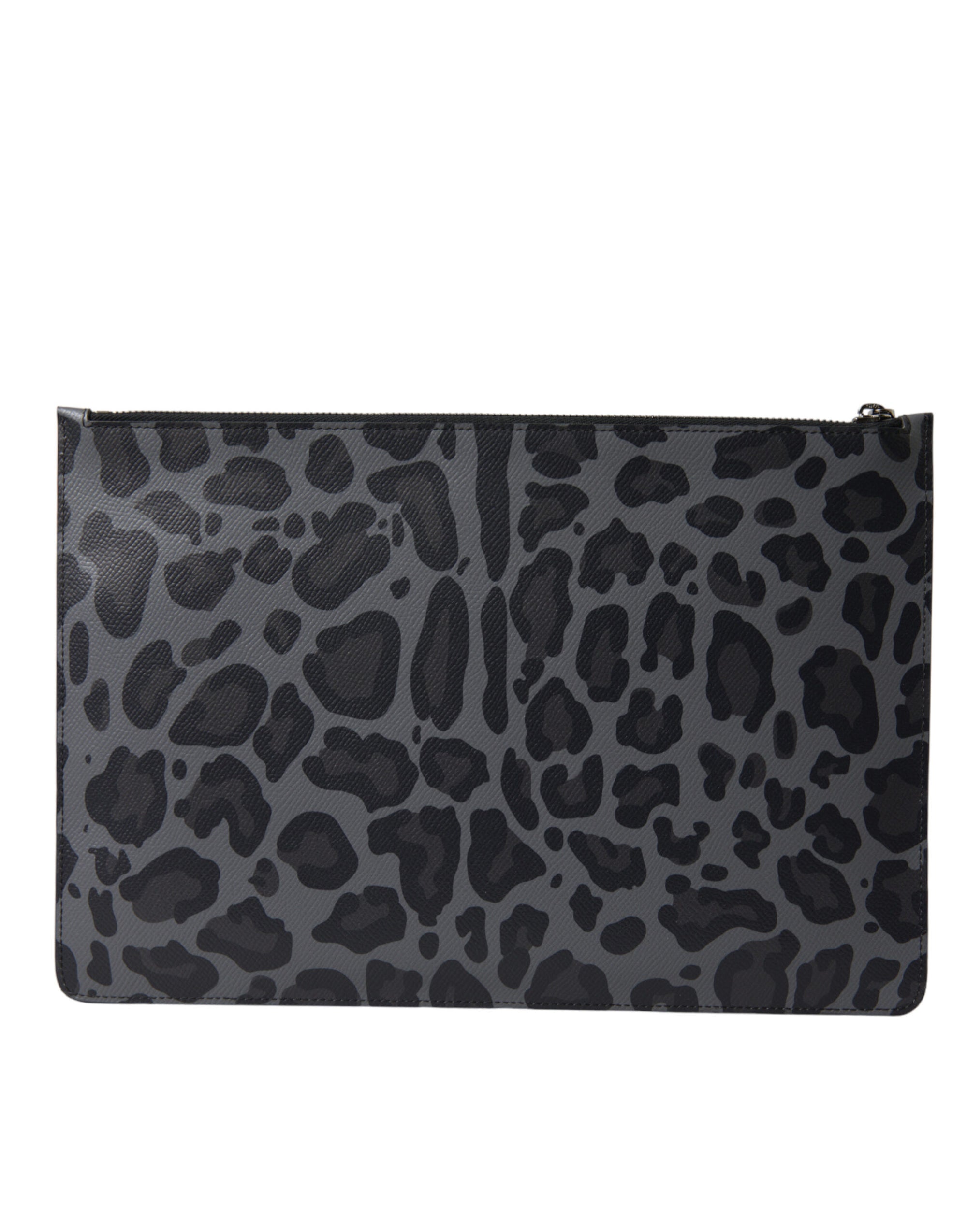 Dolce & Gabbana Multicolor Leopard Jacquard Logo Plaque Document Briefcase Bag