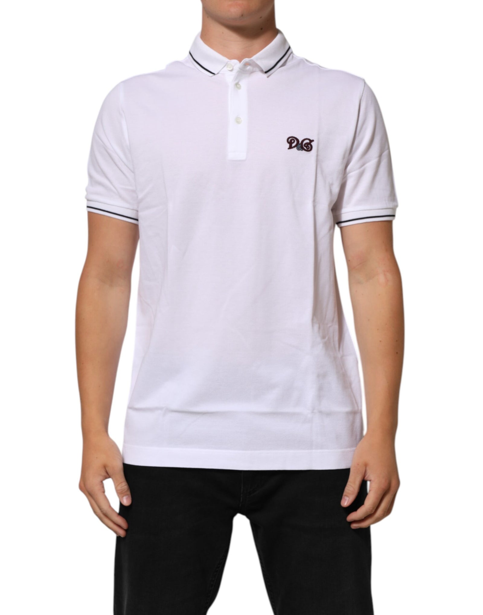Dolce & Gabbana Logo Embroidery Cotton Polo T-shirt