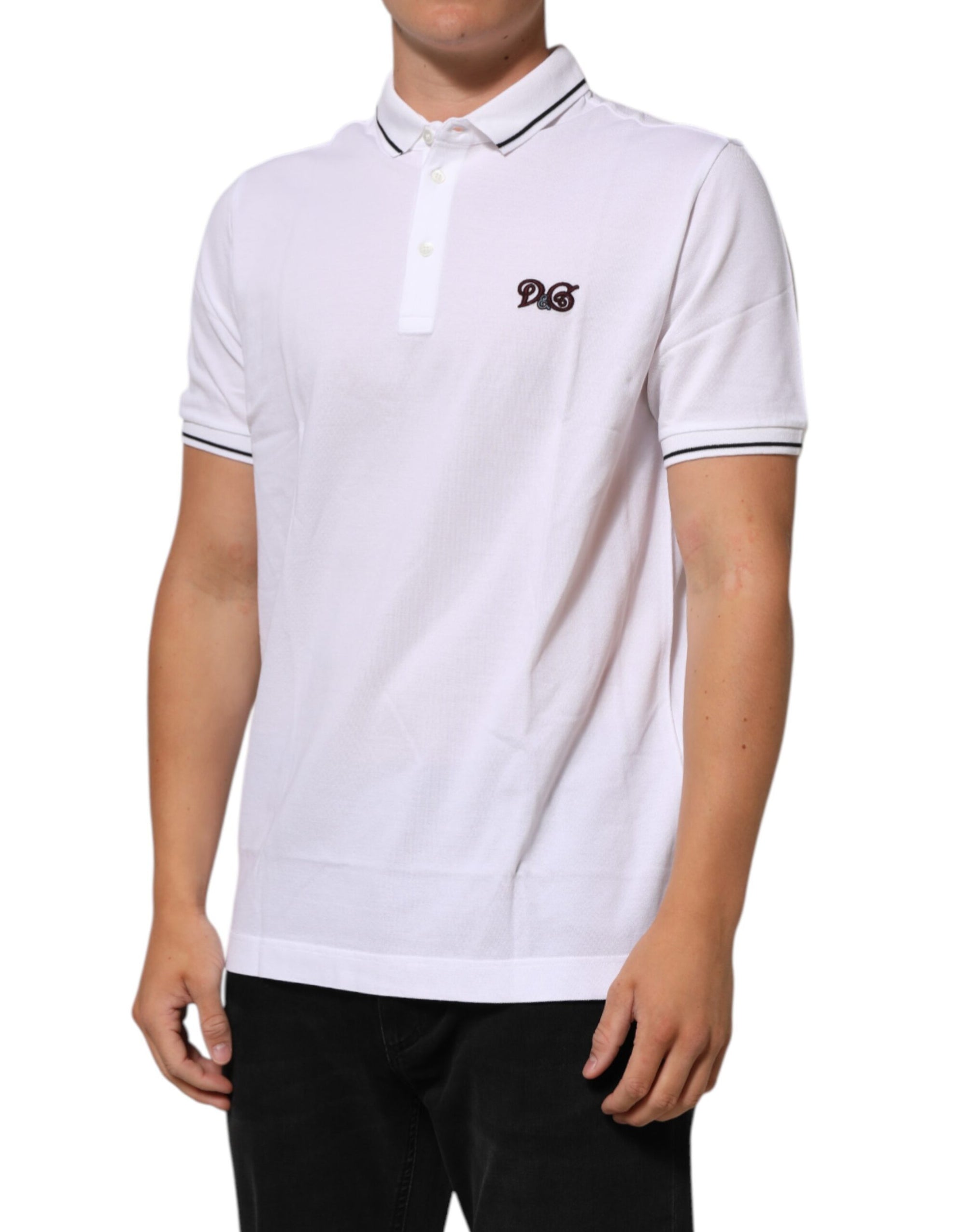 Dolce & Gabbana Logo Embroidery Cotton Polo T-shirt