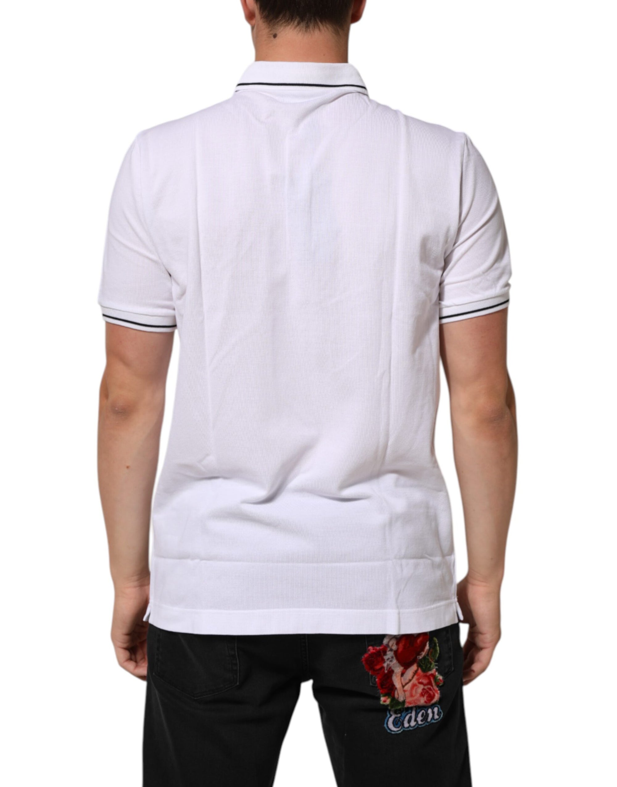 Dolce & Gabbana Logo Embroidery Cotton Polo T-shirt