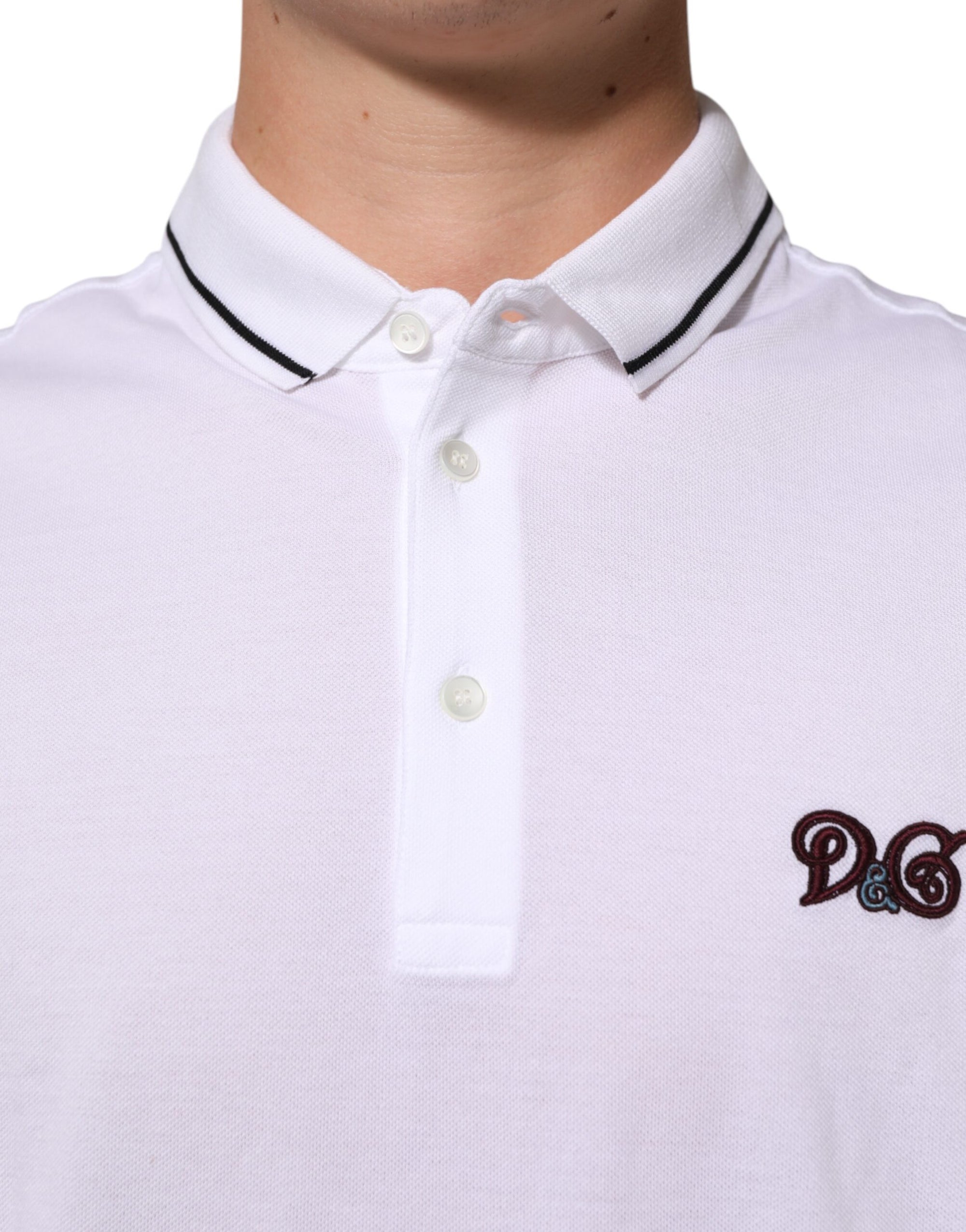Dolce & Gabbana Logo Embroidery Cotton Polo T-shirt