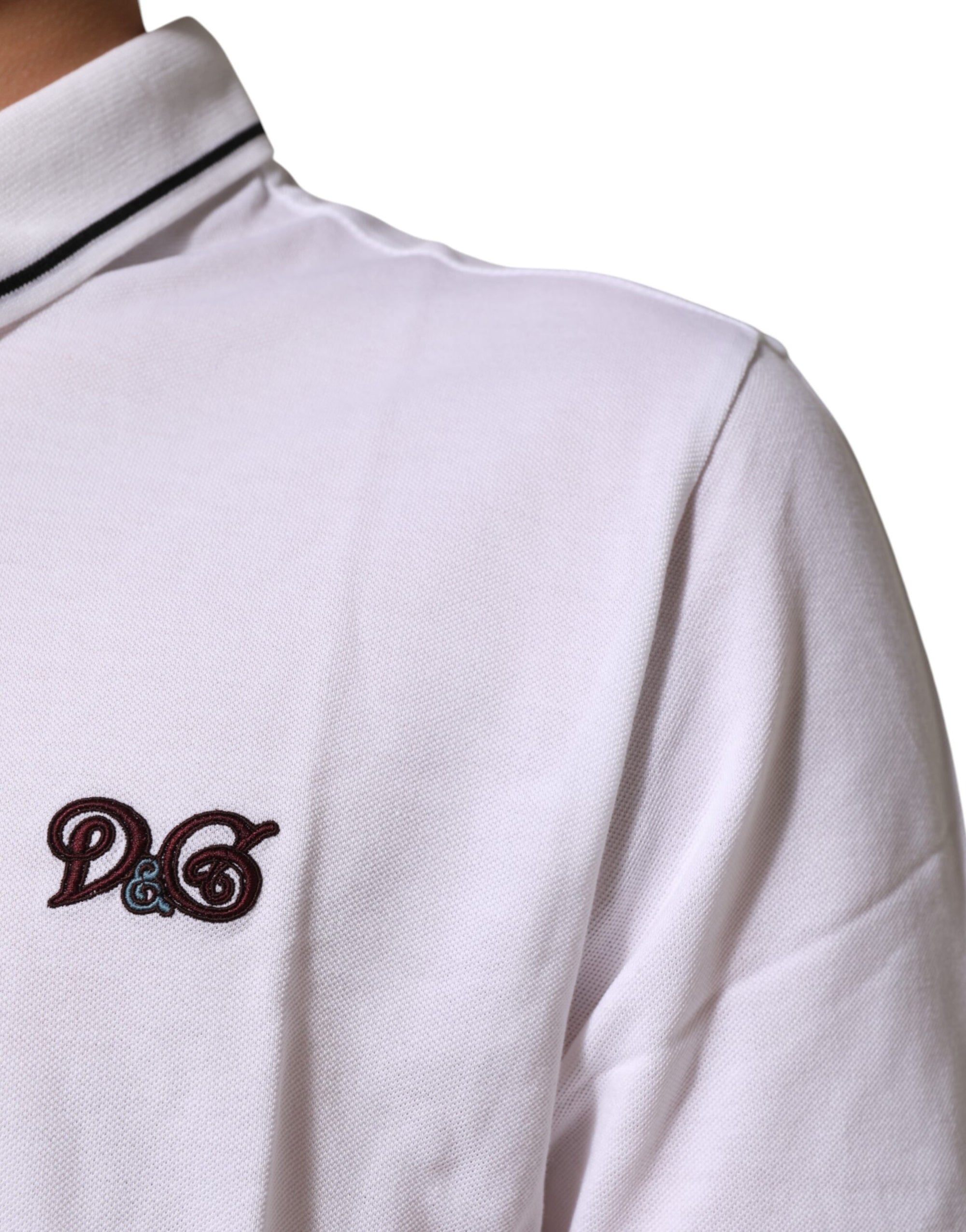 Dolce & Gabbana Logo Embroidery Cotton Polo T-shirt