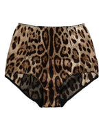 Dolce & Gabbana Multicolor Leopard Silk High Waist Girdle Underwear